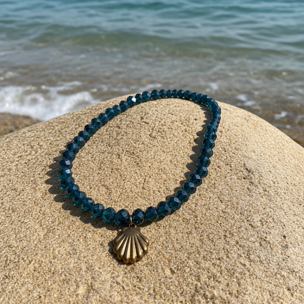 Seashell blue Necklace and a green necklace both for $11